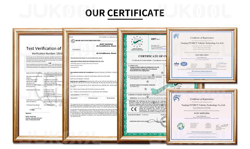 Certificates of Camping Tent Air Conditioner